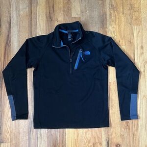 The North Face Black Quarter-Zip Pullover with Blue Accents